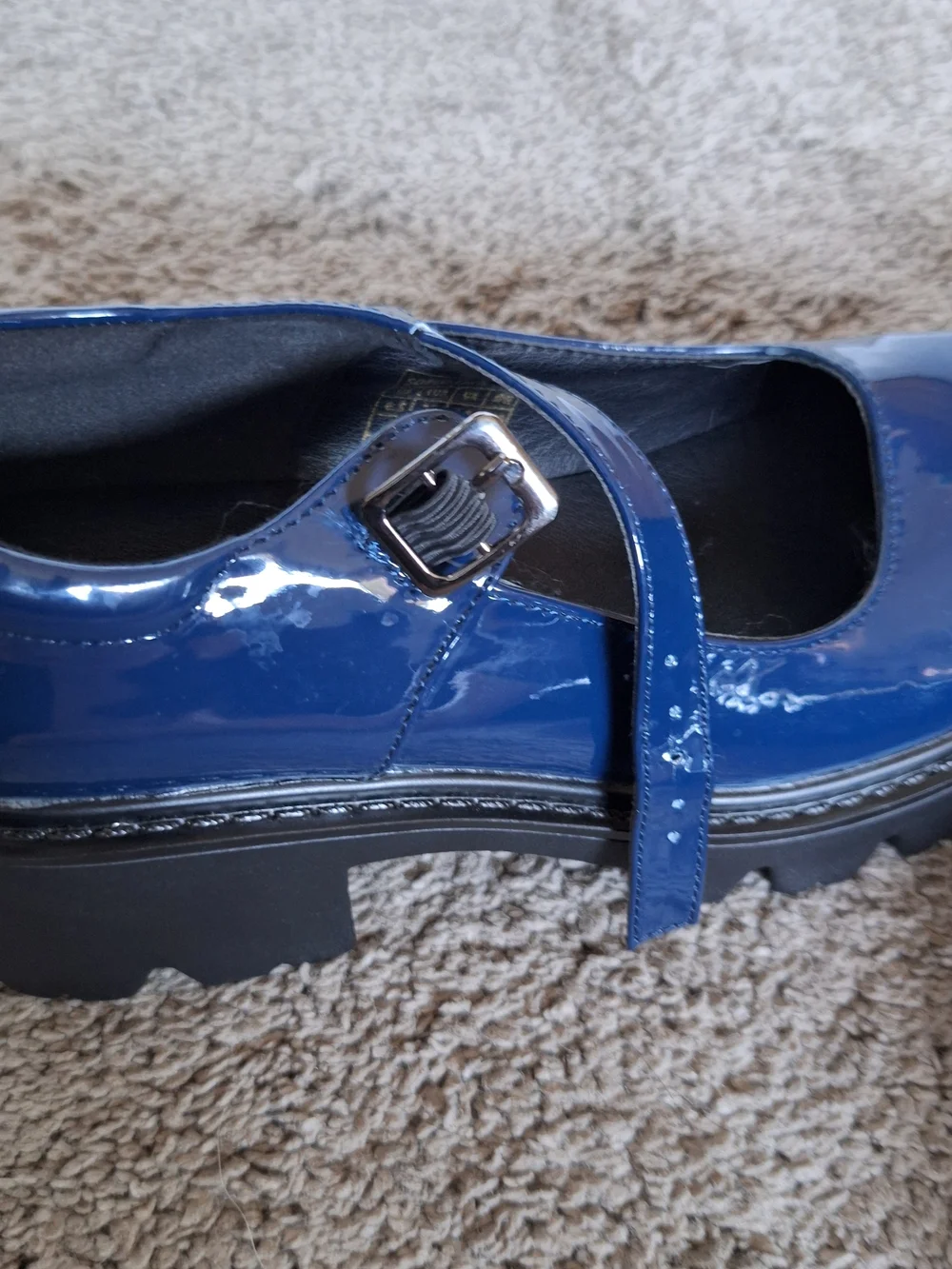 DREAM PAIRS women's Navy Shiny Navy Blue Mary Jane Pumps Size 6.5 NWB - Picture 5 of 8